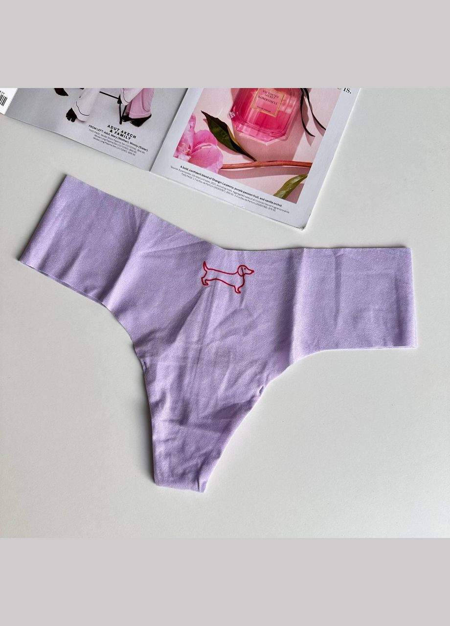 Трусики-стрінги жіночі безшовні No-Show Thong Panty бузкові Victoria's Secret (314768283)
