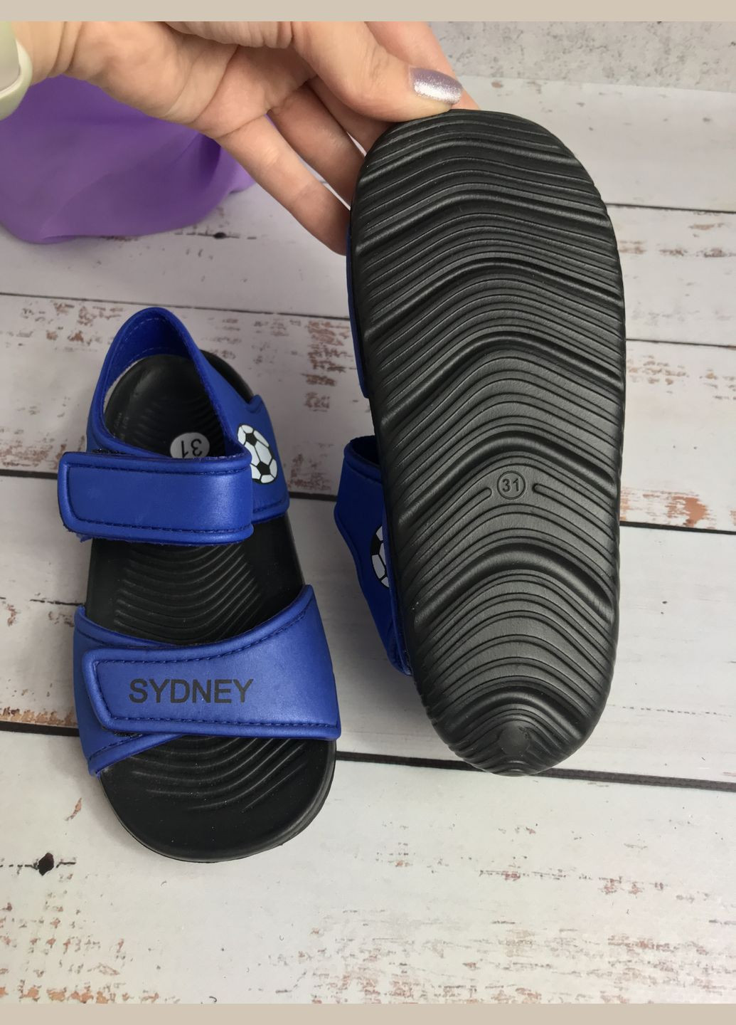 Синие повседневные, пляжные сандали детские на мальчика eva синий (619) Sydney на липучке