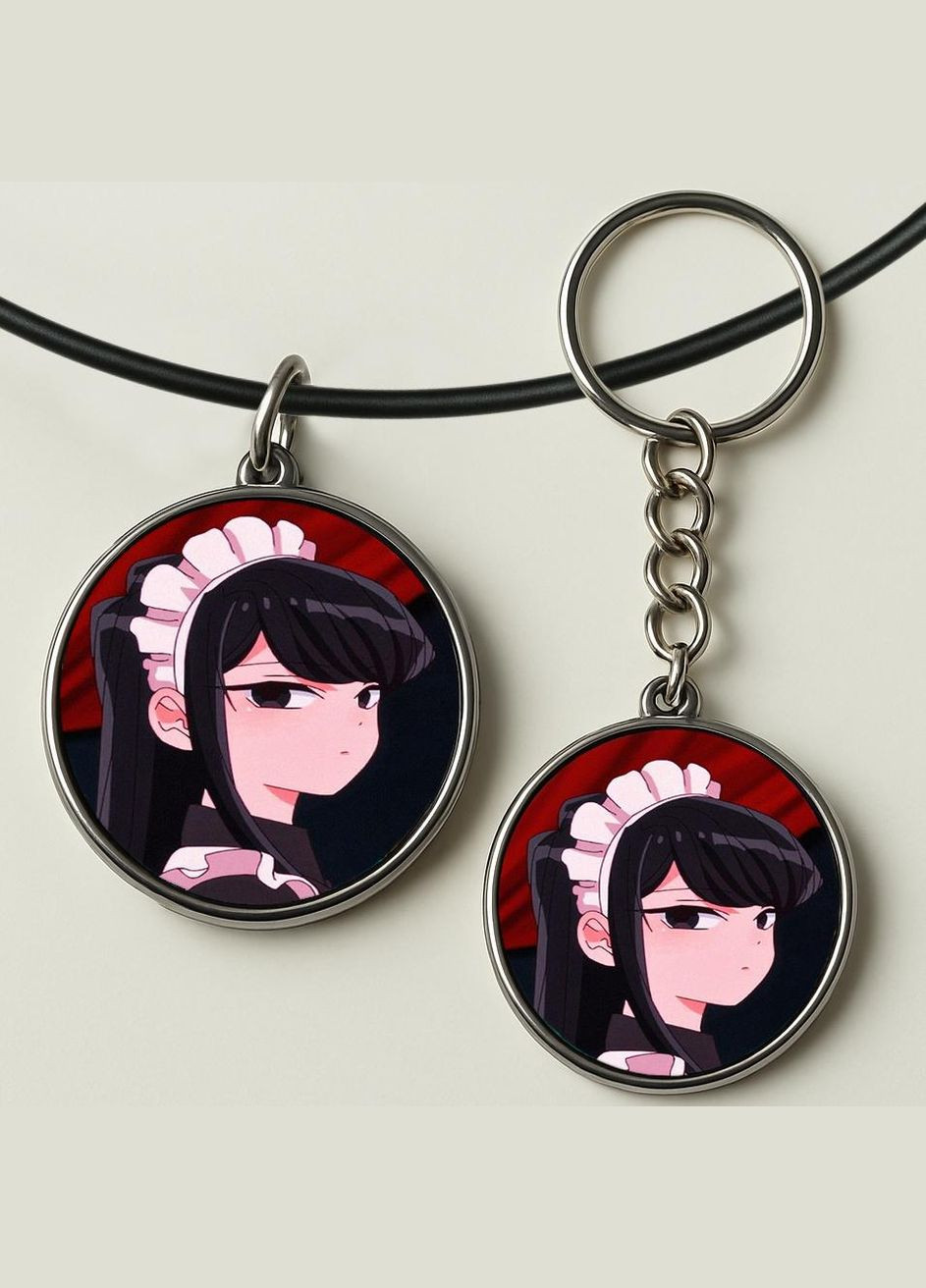 Набор подвеска (кулон) и брелок Аниме У Коми сан проблемы с общением #01 (подарочный набор) No Brand (332633230)