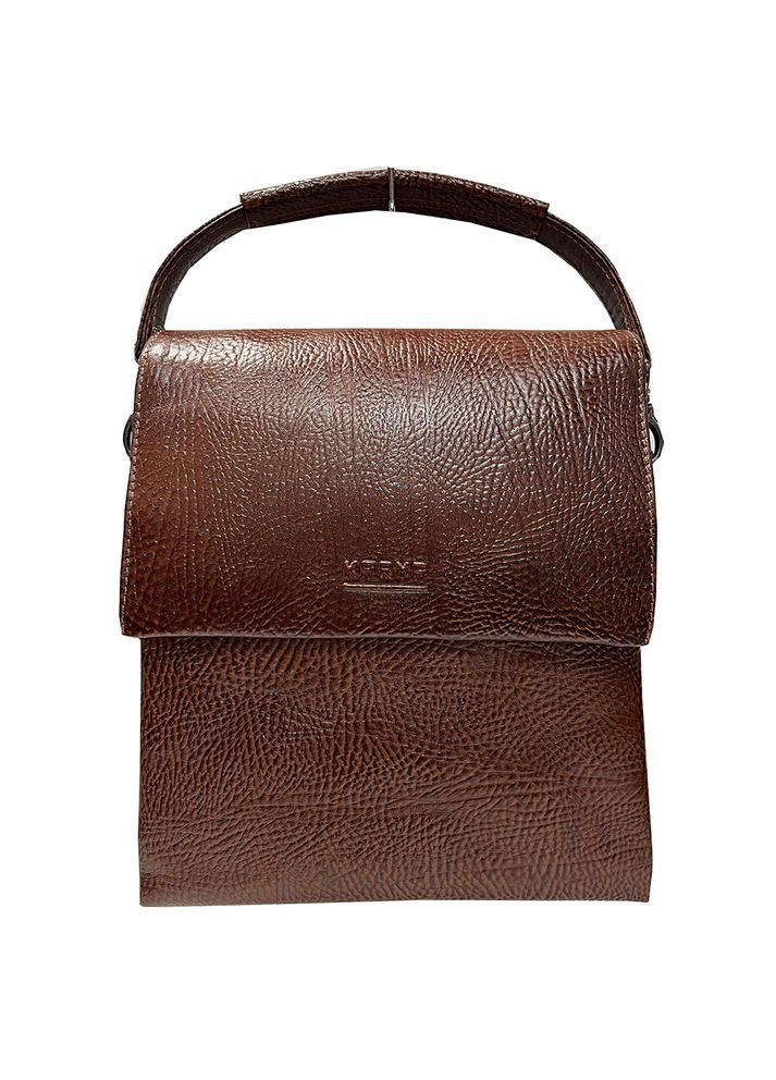 Сумка барсетка чоловіча із натуральної шкіри коричнева тиснена (Д/Ш/В) 22/8/25(см) Karya (336377919)