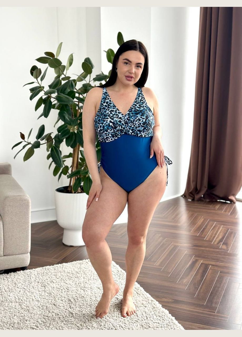 Синій літній неймовріно зручний та стильний купальник суцільний Vakko