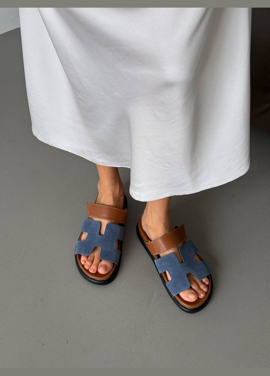 Трендові шльопанці слайдери в стилі гермес натуральні No Brand 2025 (324271048)