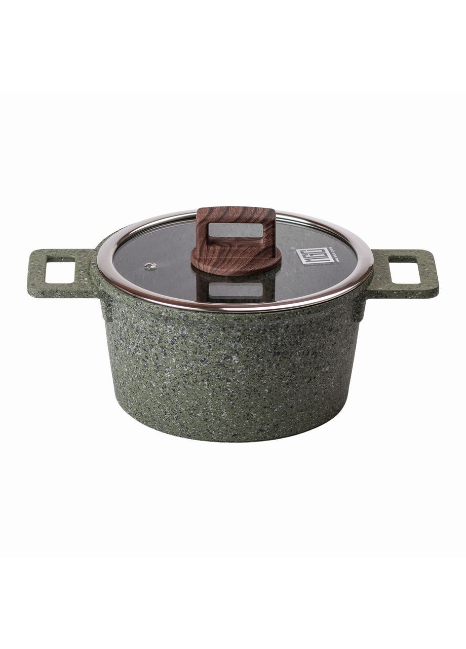 Алюмінієва каструля об'ємом 3 літри з кришкою Ø 20 (см), з антипригарним покриттям MGC HP-4-445GR Jooki (358705917)