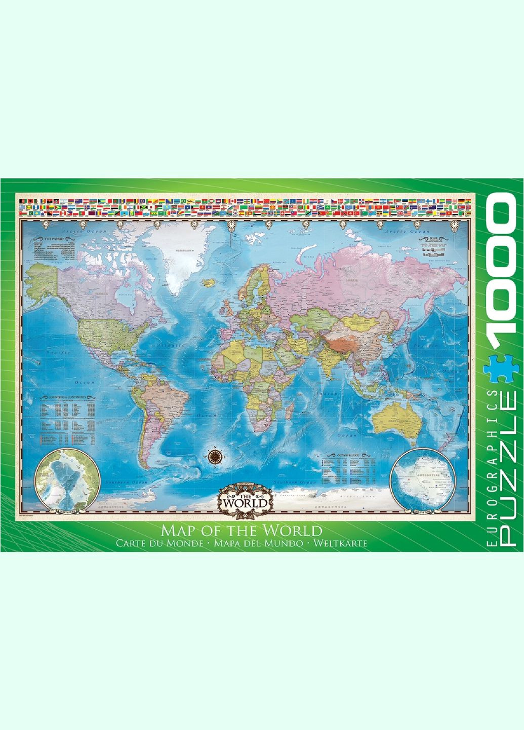 Пазл Карта Мира, 1000 элементов () Eurographics 6000-0557 (328394193)