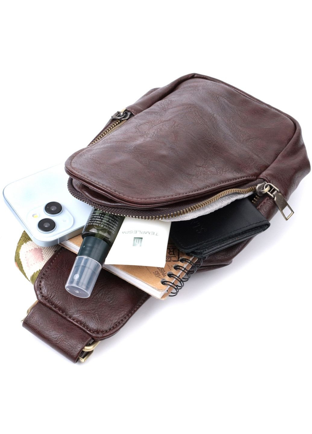 Зручна сумка через плече в модному кольорі з екошкіри. 13х23х7 см Vintage (315871274)