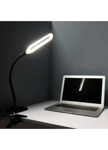 Настольная LED лампа на прищепке, от USB, Berger 1043-TL-10 Black / Светодиодная лампа с гибкой ножкой Esonstyle (369149660)
