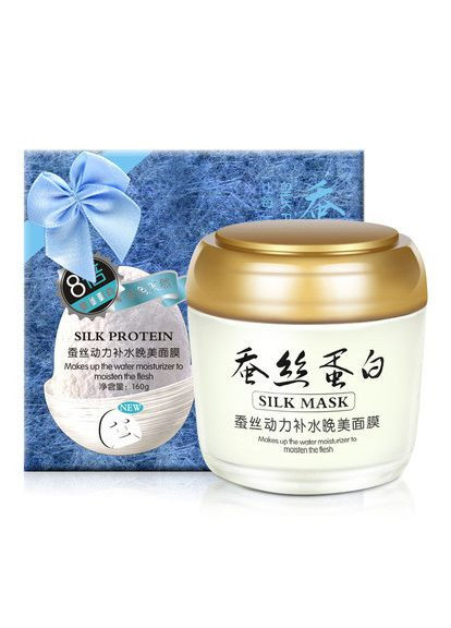 Подарункова зволожуюча нічна маска для обличчя з протеїнами шовку Silk Protein Mask, 160г One Spring (317169580)