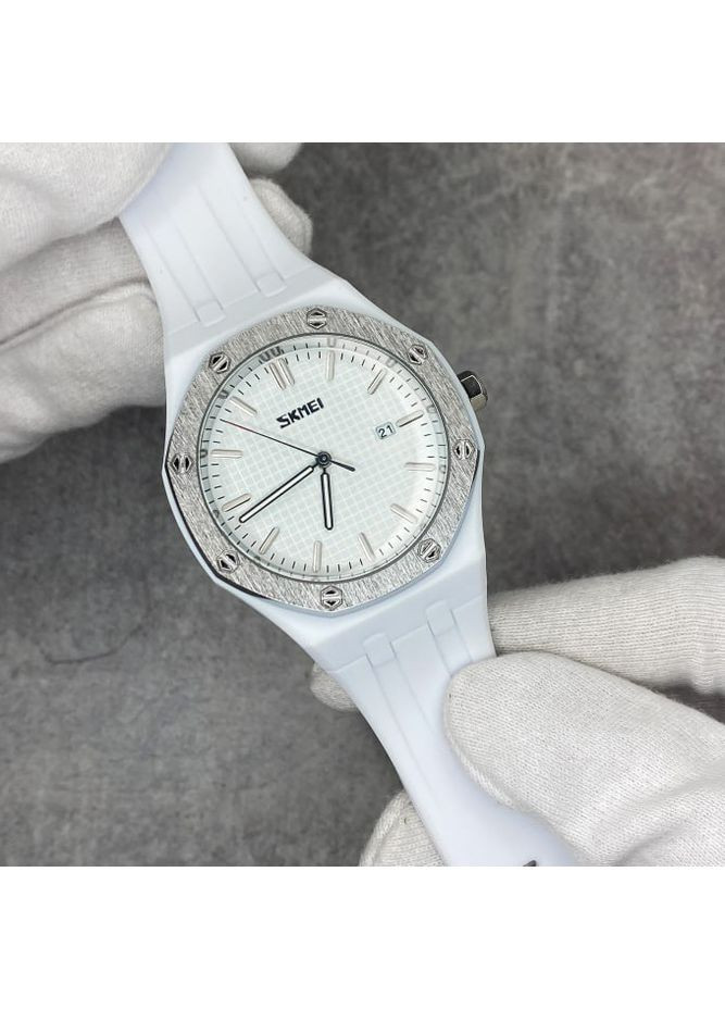 Годинник кварцовий білий з календарем для чоловіків жінок унісекс водонепроникні стильні ProDobro (367267543)