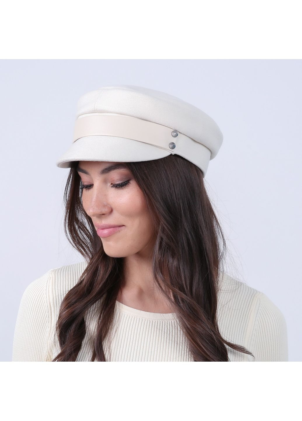 Кепка картуз женская кашемир молочная МАРГО LuckyLOOK 920-248 (361158450)