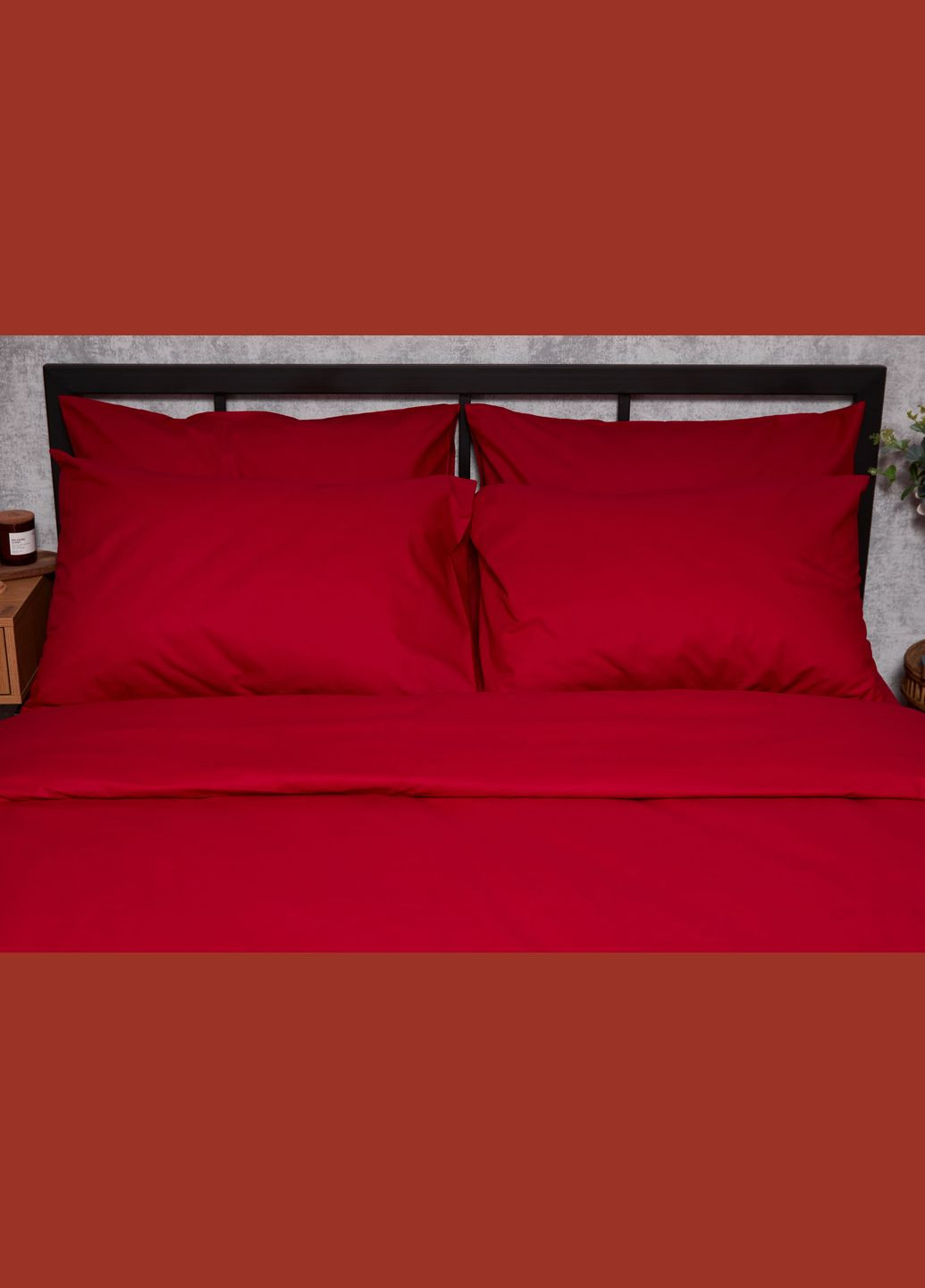Комплект постельного белья Бязь Gold Люкс полуторный евро 160х220 наволочки 2х40х60 (MS-820003135) Moon&Star cherry red (288043858)
