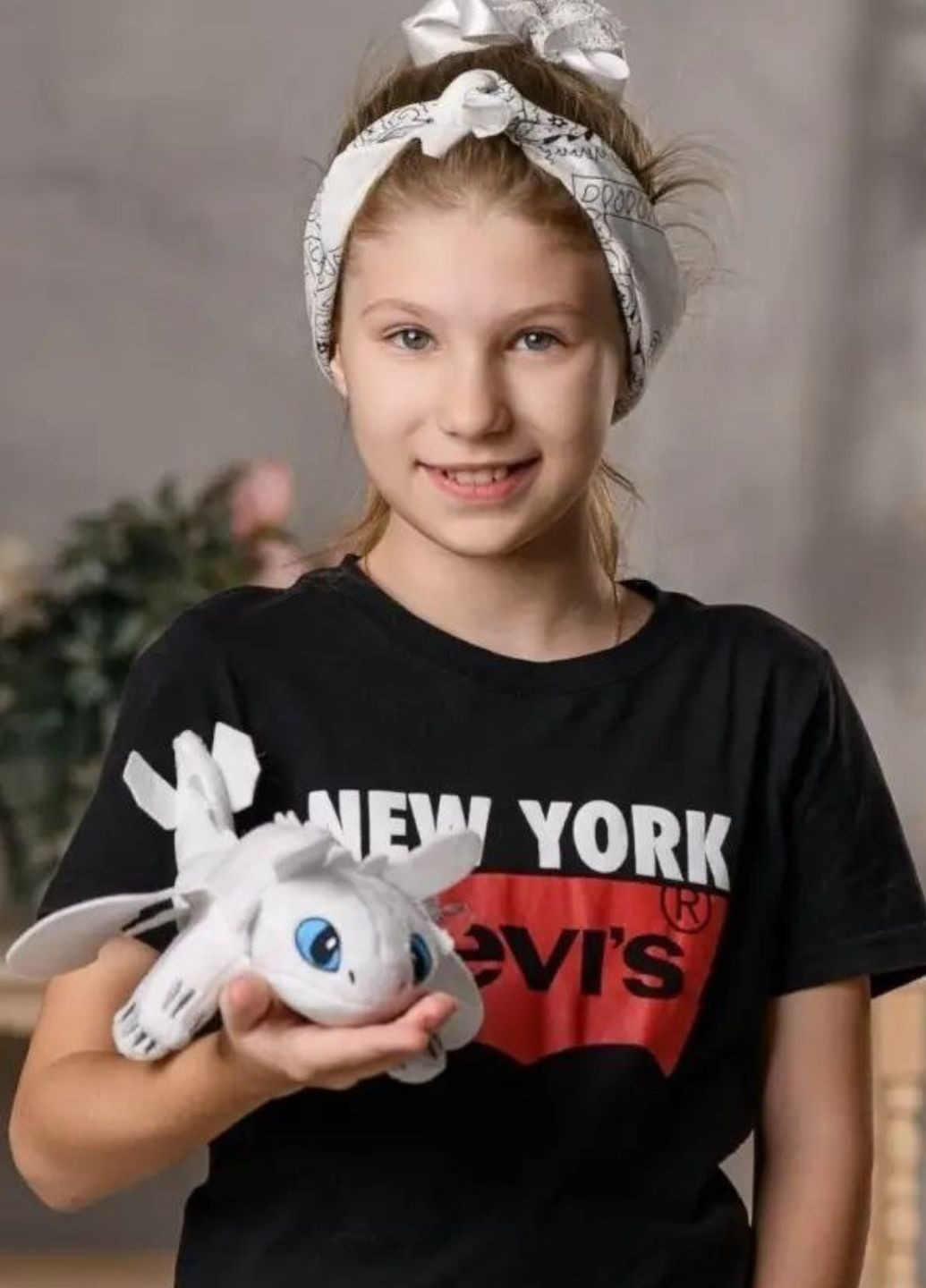 М'яка іграшка дракон Денна Фурія 35 см плюшевий Беззубик білий My Kigu (370984586)