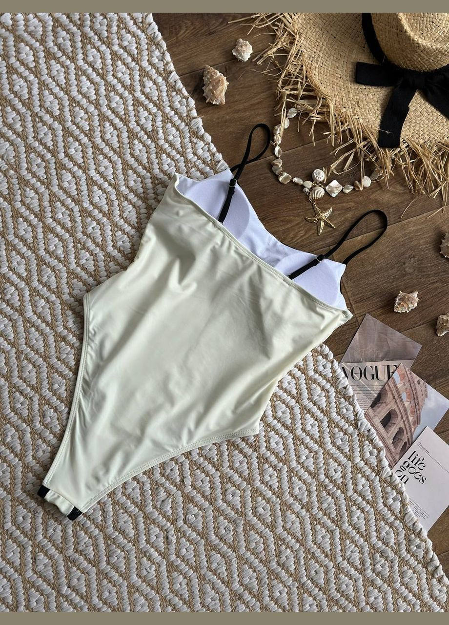 Білий літній стильний та зручний суцільний купальник суцільний Vakko