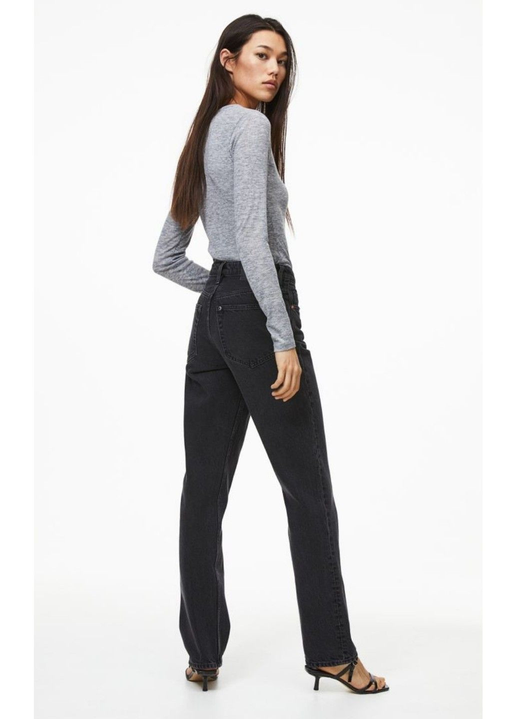 Жіночі прямі джинси Н&М (56823) W34 Чорні H&M - (286772160)