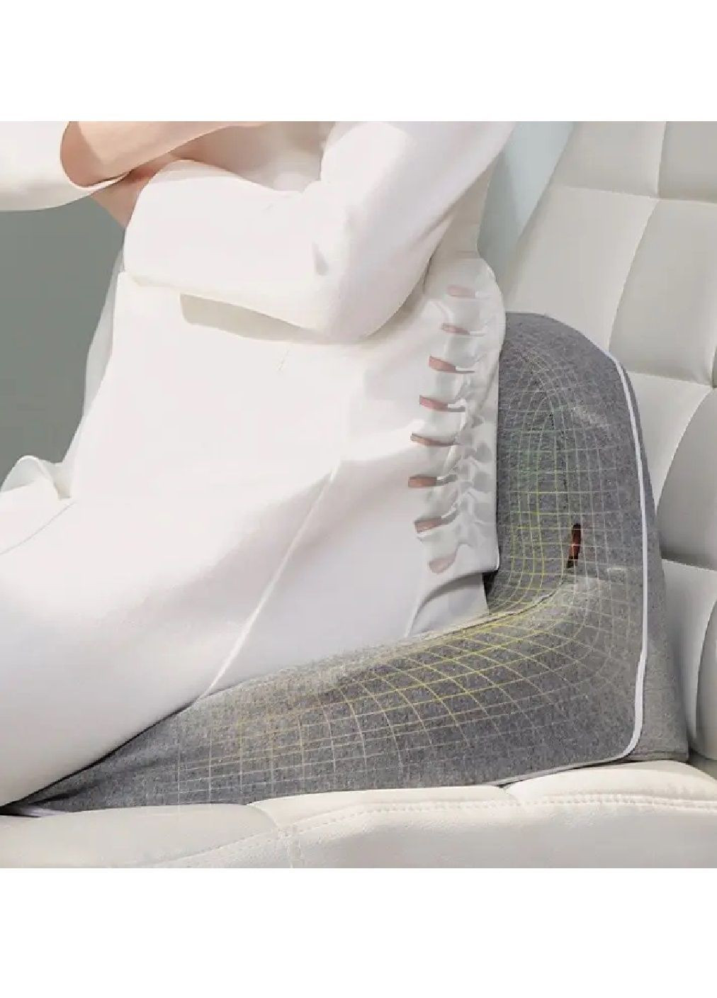 Подушка накладка на крісло ортопедична з поперековою підтримкою ефектом пам'яті для офісного крісла стільця (482181-Prob) Unbranded (371719367)