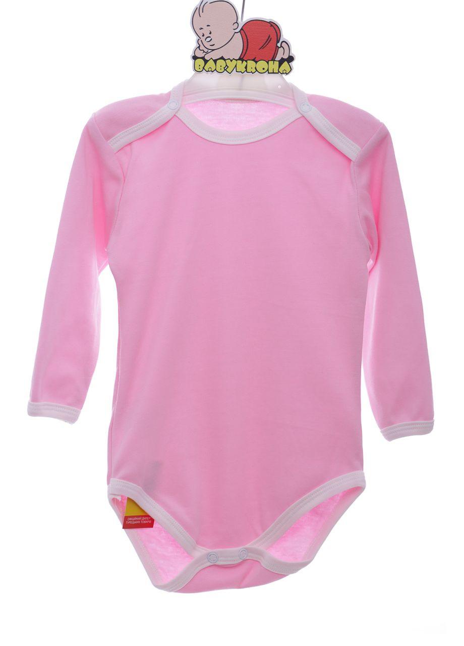 Боди с длинным рукавом для девочки интерлок розовый 86 см (42011) BABYKROHA (297199395)