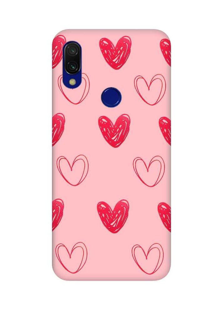 Матовый чехол на Xiaomi Redmi 7:: Сердечка красные /принт 77/ Creative (360693765)