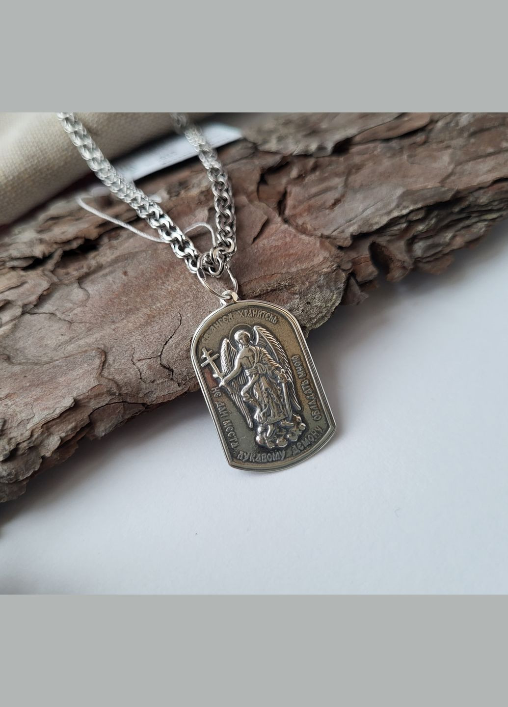 Срібна ладанка підвіска кулон Янгол Охоронець срібло 925 проби Чорнене 3207 год 1.50г Nobrand (363969283)