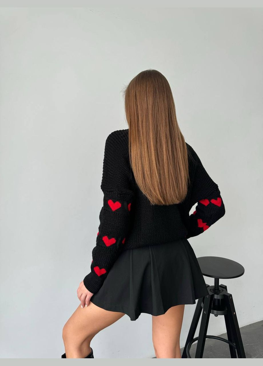 Чорний жіночий светр оверсайз чорного кольору 26920 ао Fashion