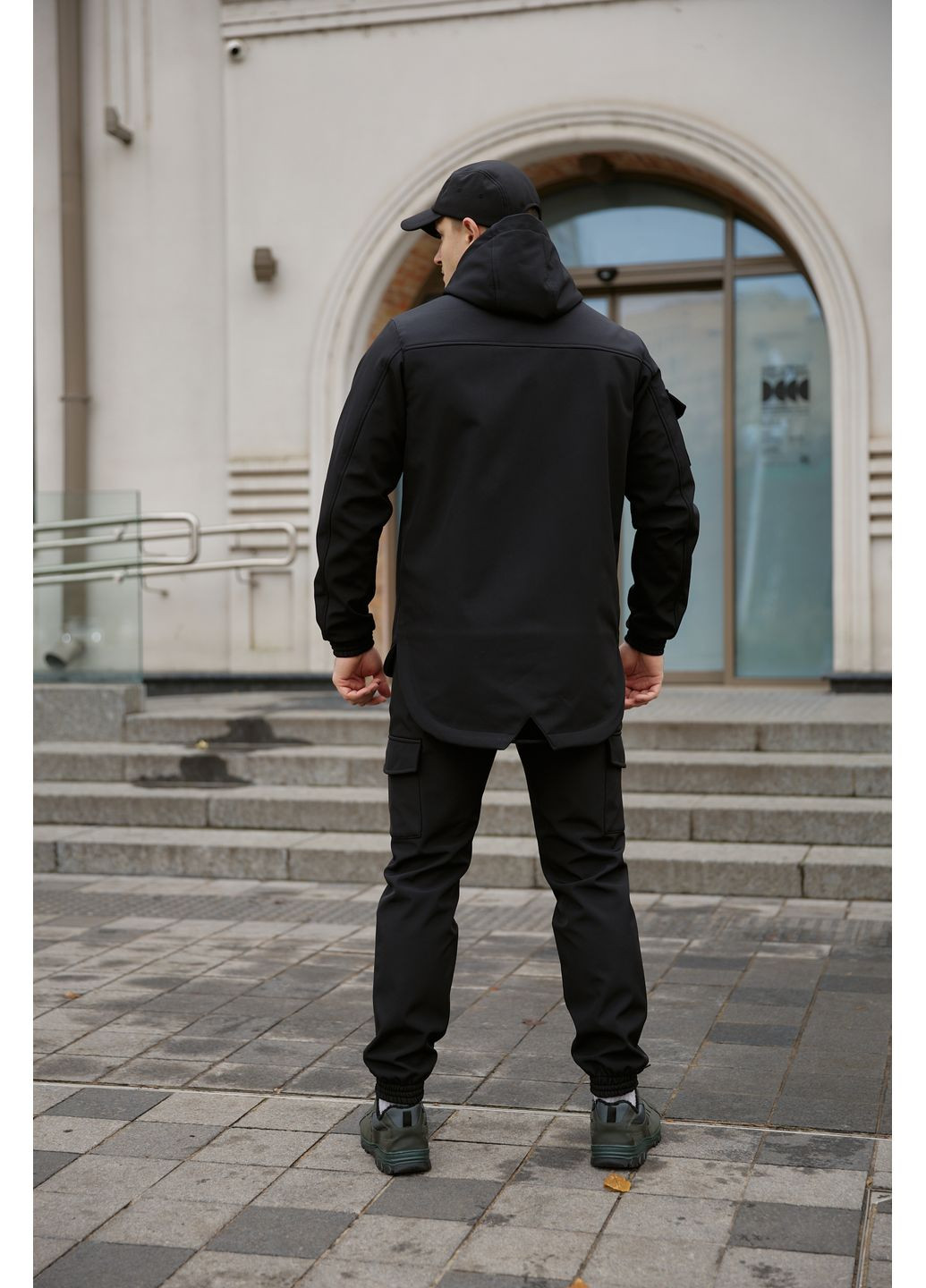 Черный демисезонный стильный мужской костюм No Brand