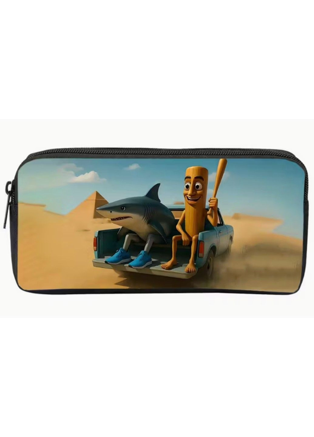 Дитячий нейлоновий шкільний пенал акула Тралалело Тралала Тун Тун Тун Сахур італійські меми No Brand (362945950)