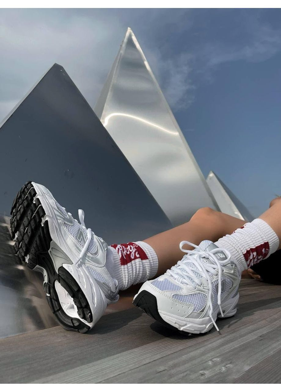 Белые демисезонные кроссовки мужские new balance 530 silver white нью беланс 530 No Brand