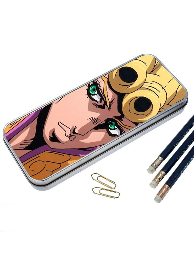 Органайзер для канцелярских принадлежностей металлический, кейс для мелочей Невероятные приключения ДжоДжо #017 7*18 см Silver No Brand (309155088)