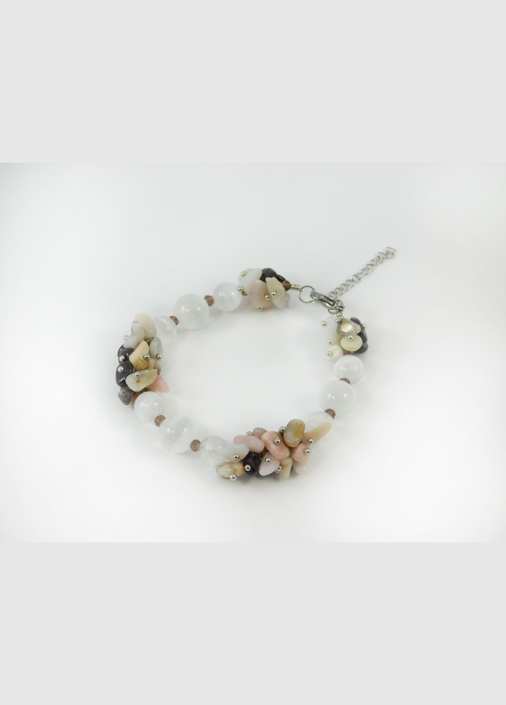 Эксклюзивный браслет "Селенита" Селенит, Опал, Гранат 16 Fursa fashion (322767034)