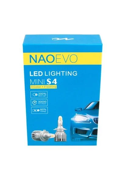 Лампы NAOEVO S4/LED/H7/Flip Chip/9-16V/2*30W/3600Lm/EMERGENCY3000K/3000K/4300K/ 6500K PULSO (338855668)