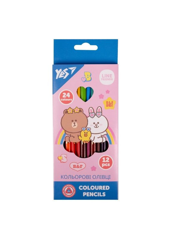 Набір кольорових олівців Line Friends 290713 24 кольори Yes (364760186)
