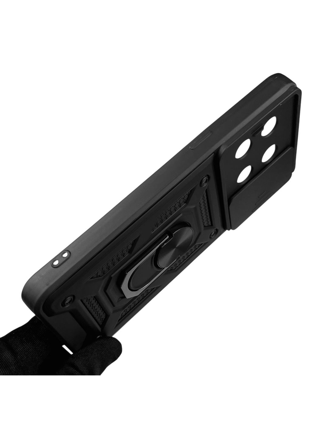 Чехол для 10T бронированный с кольцом со шторкой на ванплас 10т чёрный rg1 OnePlus (366228972)