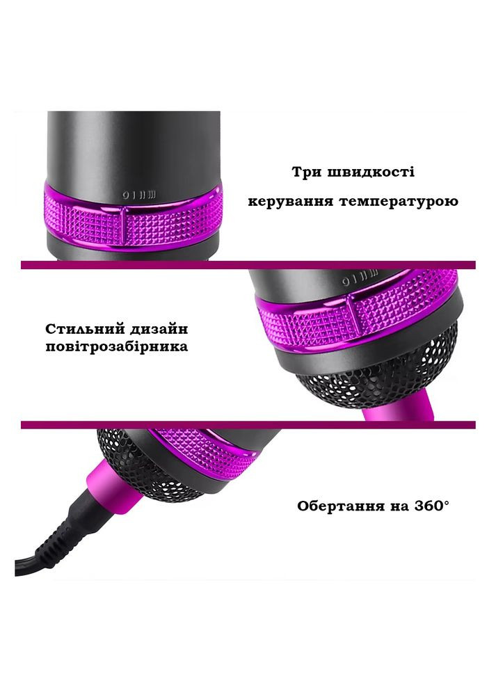 Фен-щітка гребінець 5 в 1 для укладання волосся стайлер з 3 режимами 5 насадок (KS365) Beauty (361385230)