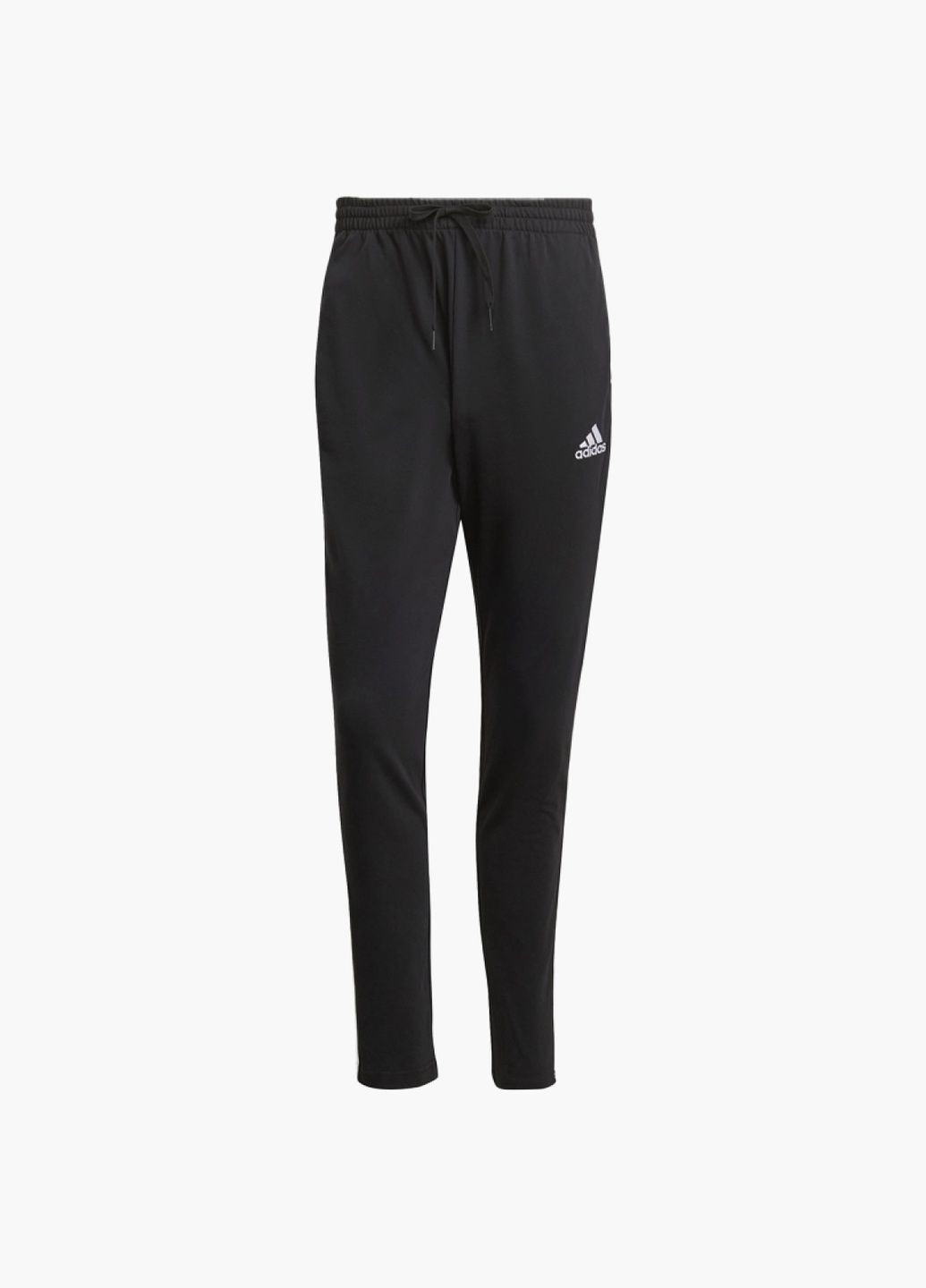 Штани чоловічі Essentials Single Jersey Tapered Open Hem 3-Stripes Pants Black GK8995 adidas (332611507)