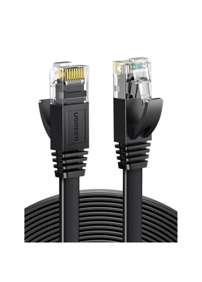 Патчкорд NV102 сетевой кабель 1000 Mбит\с Ethernet RJ45 Cat 6 плоский 3М Black (50175) Ugreen (314693775)