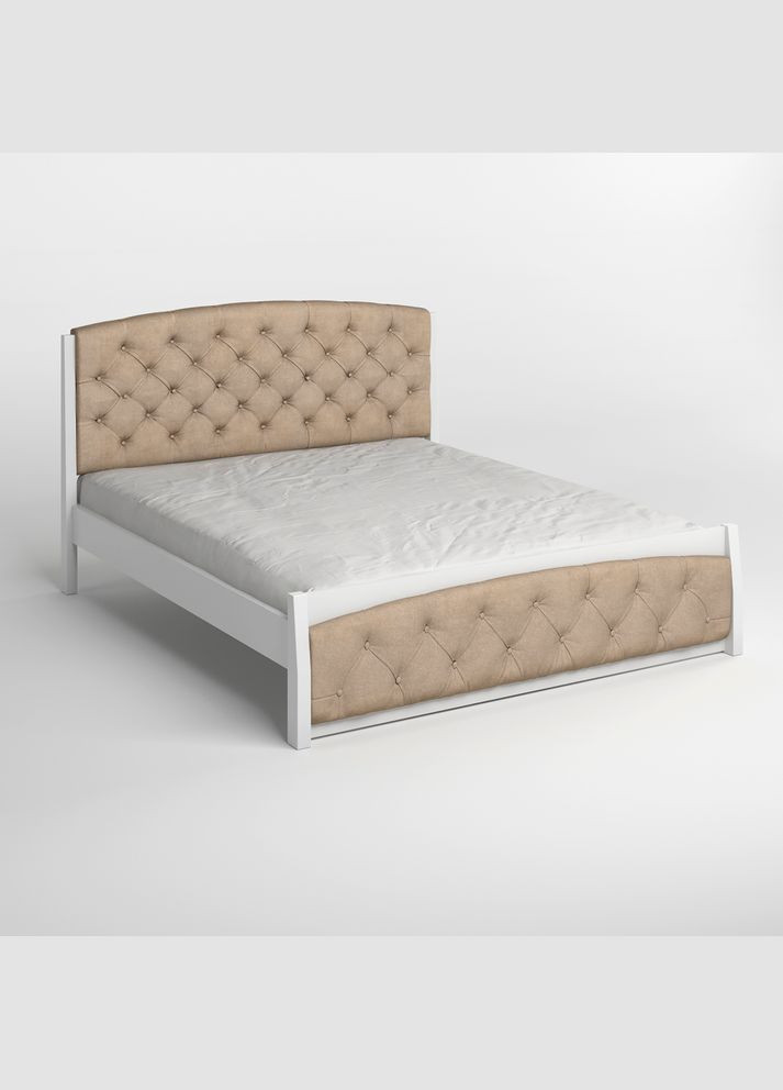 Полуторне дерев'яне ліжко Мехіко (RAL9003)/Аляска 23 (Бежевий) 120х190 см (MBG-12026) Mebigrand (366085932)