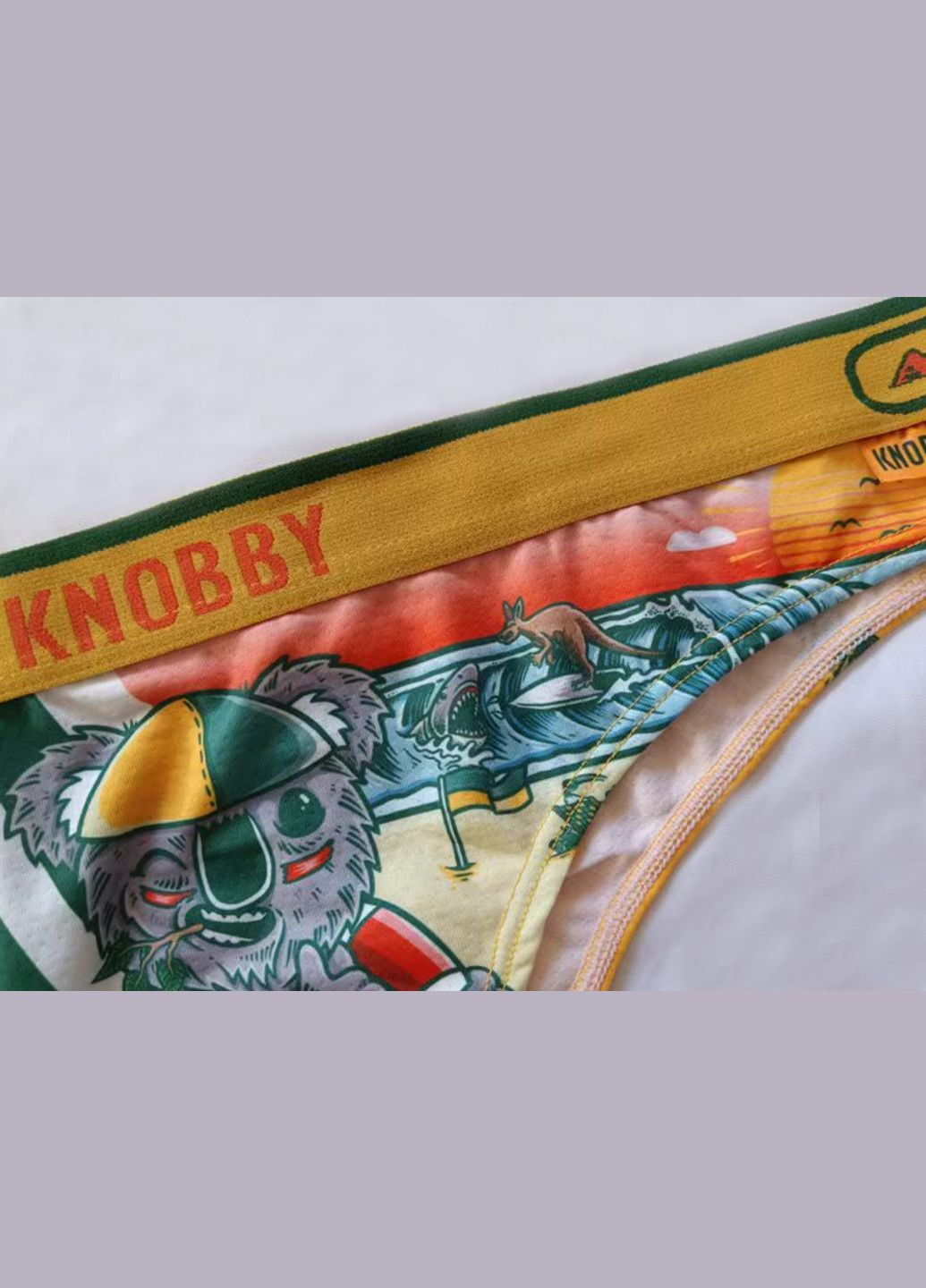 Трусы-американки женские с коалой желтые с зеленым /US16 Knobby (322872441)