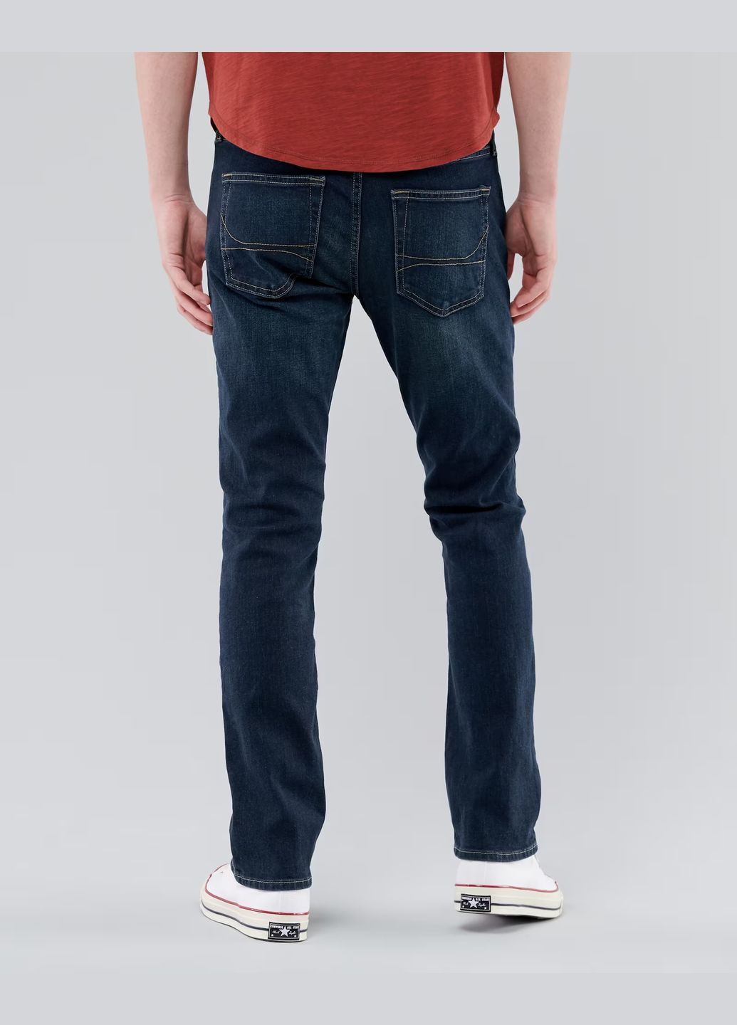 Темно-синие демисезонные джинсы slim straight hc9469m Hollister