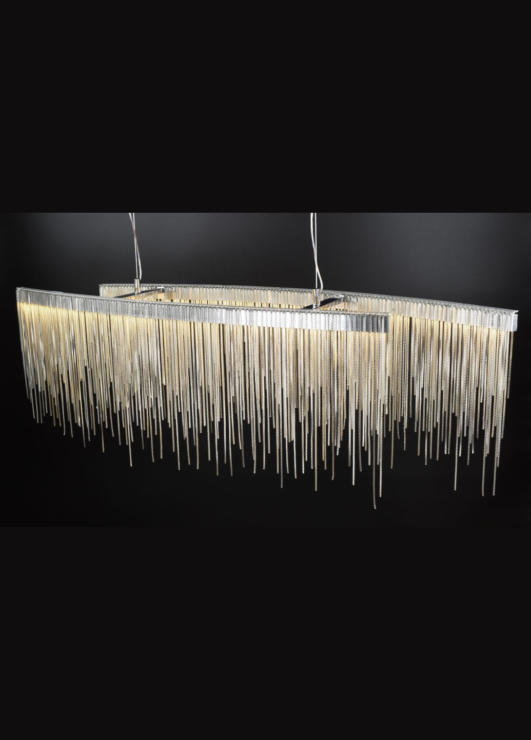 Люстра светодиодная подвесная LED светильник для квартиры на потолок лэд 26760 Хром 20-120х23х100 см. Sunnysky (364756281)