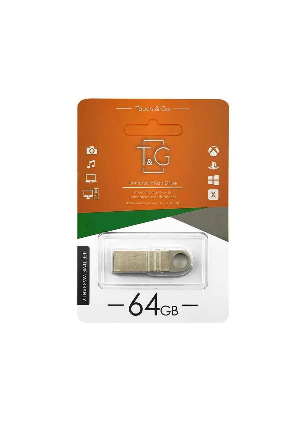 Флешка USB 64GB 2.0 026 Metal серебряная ТМ TG (303417725)
