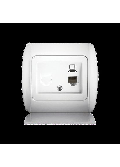 Розетка компьютерная одинарная Electric Classic белая 9201-61, W Erste Electric (334846930)