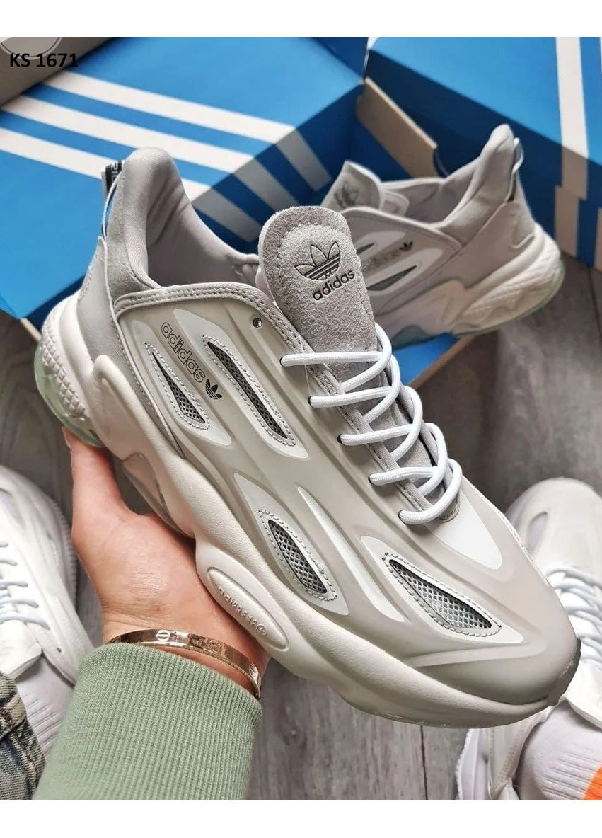 Серые демисезонные кроссовки мужские adidas ozweego celox grey адидас озвиго No Brand