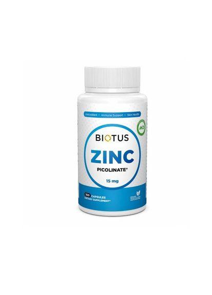 Цинк піколінат, Zinc Picolinate,, 15 мг, 100 капсул (BIO530470) Biotus (266039113)