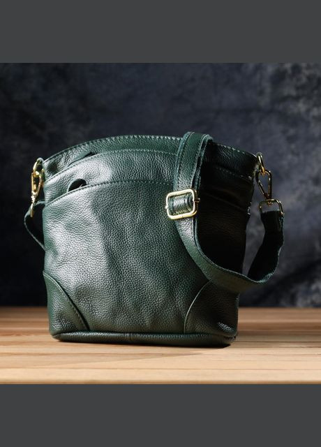 Сумка кросс-боди через плечо женская кожаная маленькая Зеленый 35620 Vintage (336889623)