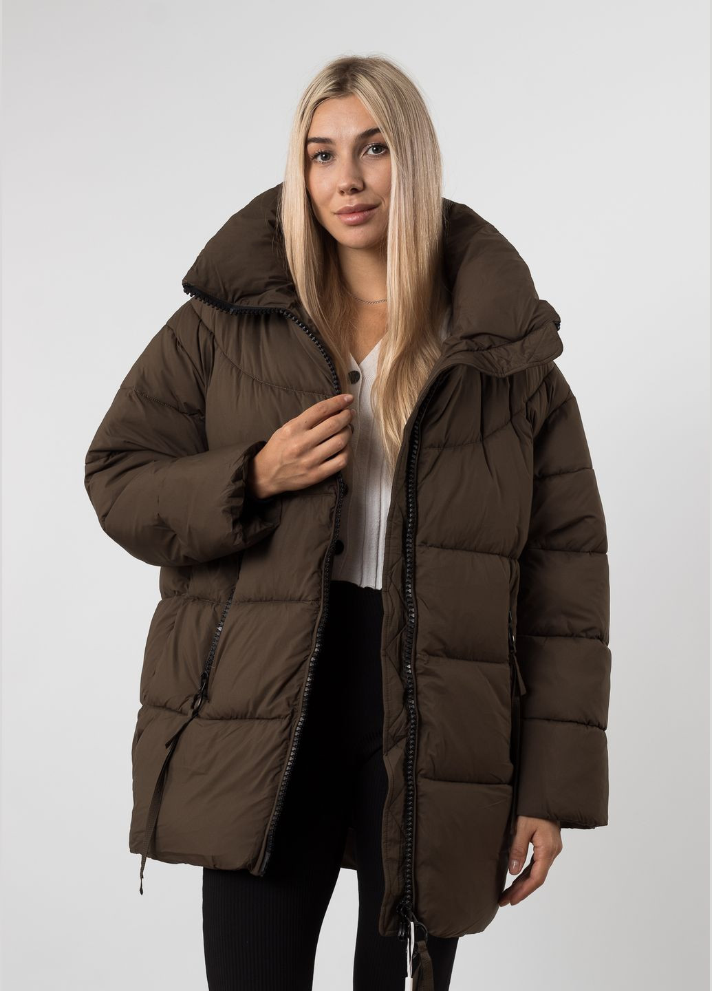 Оливковый (хаки) зимний Пуховик Towmy