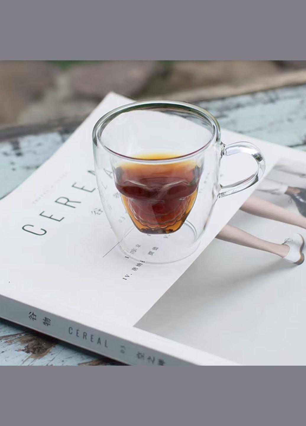 Чашка с двойным дном, кружка для чая и кофе "Череп", 180 мл, набор 2 шт OAN17 ELISEY (332182777)