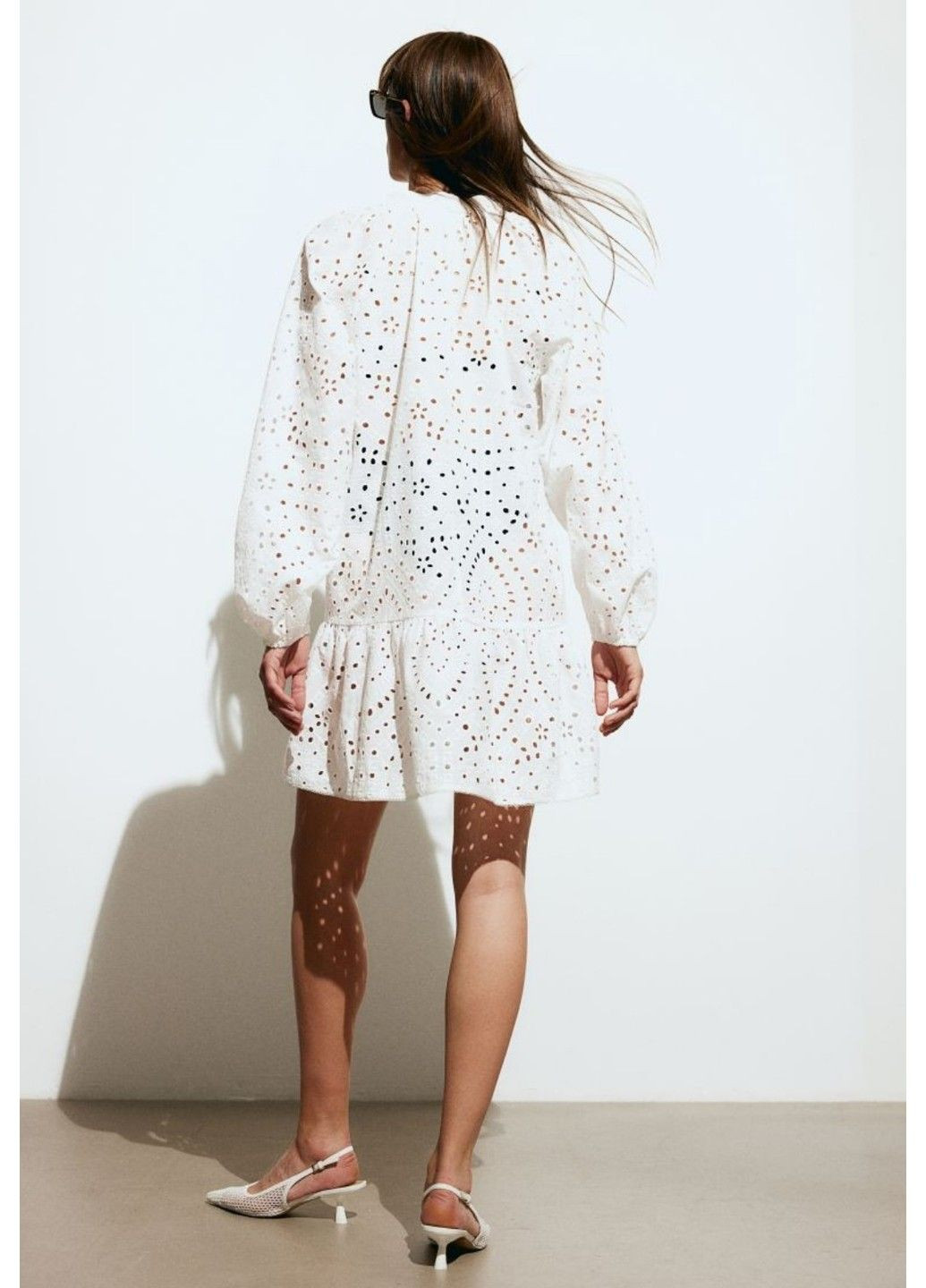 Белое повседневный женское платье из мадеры н&м (56785) s белое H&M