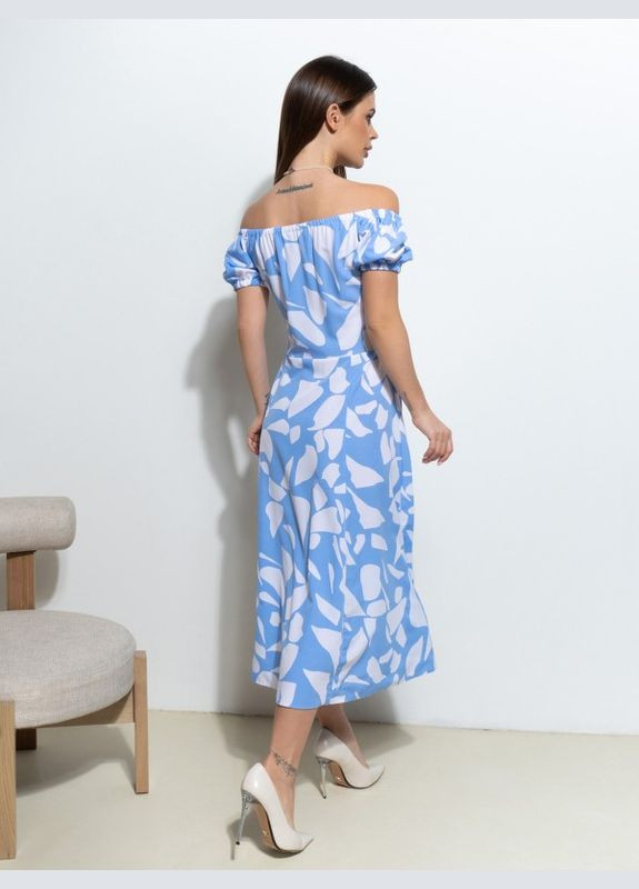 Голубое платье 14542 голубое ISSA PLUS однотонное