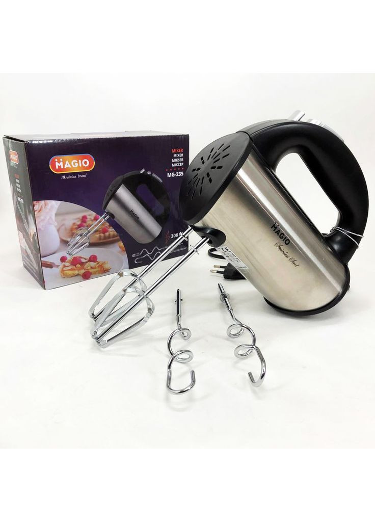 Миксер кухонный ручной для дома MG-235, Миксер ручной с насадками, Миксер для ZB-735 взбивания кремов Magio (352770274)