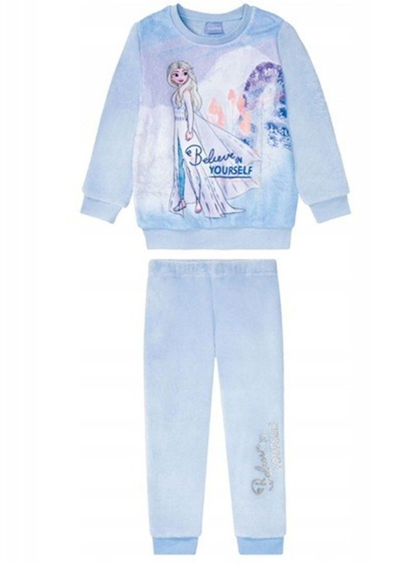 Голубая зимняя пижама свитшот + брюки Disney