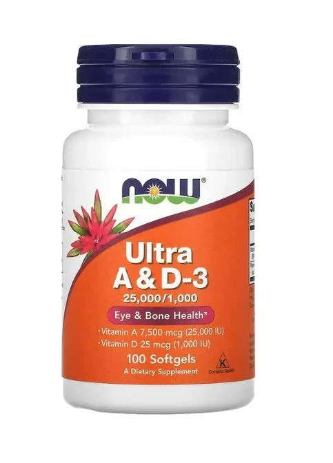 Вітамін А і Д3 (Ultra A & D3) 25000/1000 МО 100 капсул Now Foods (361113993)