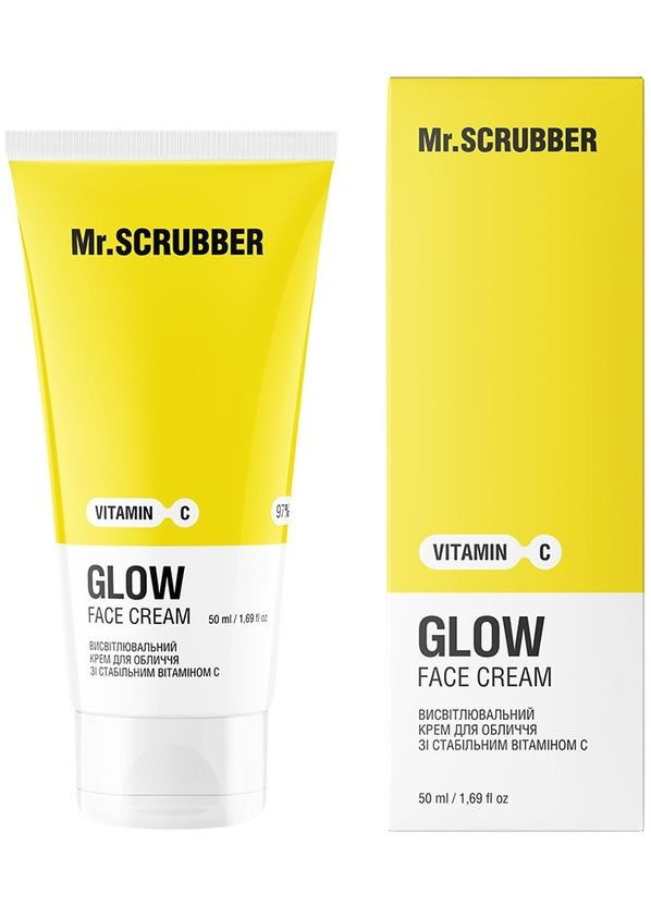Висвітлювальний крем для обличчя зі стабільним вітаміном С Glow Vitamin C Face Cream 50ml (1400006-23590309) Mr. Scrubber (368603811)